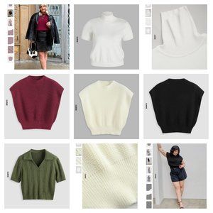 Short Sleeve Sweater Vest Bundle (Five Sweaters)